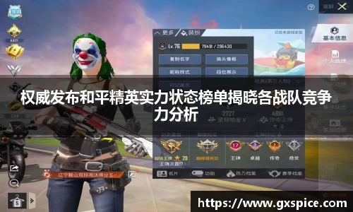 权威发布和平精英实力状态榜单揭晓各战队竞争力分析