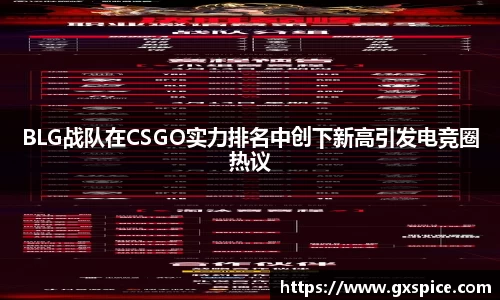 BLG战队在CSGO实力排名中创下新高引发电竞圈热议